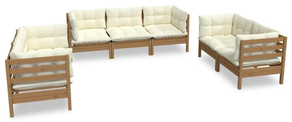 3096259 vidaXL Set mobilier grădină cu perne, 7 piese, lemn masiv de pin