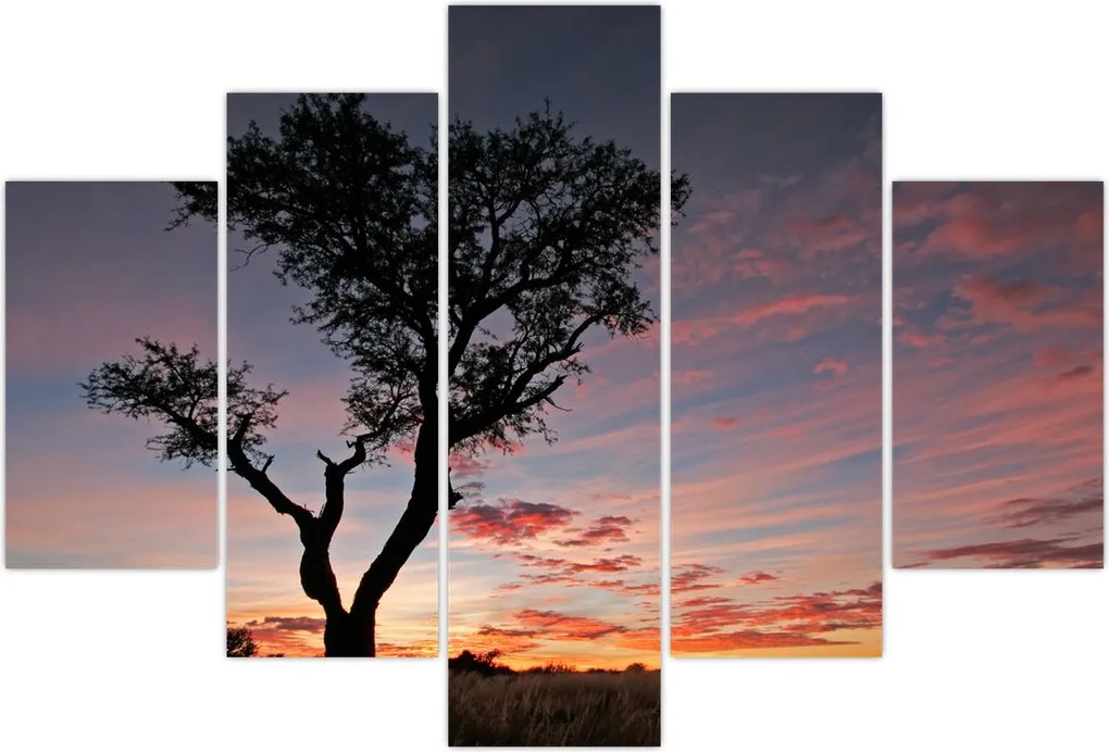 Tablou - Copac și nuanțe roșiatice (150x105 cm)