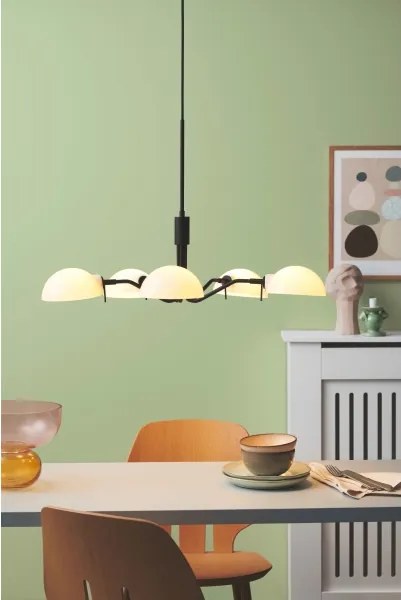 Halo Design KJOBENHAVN 740369 - Candelabru suspendat pe cablu, 5 x G9, 28W, 230V, Ø 50 cm, negru