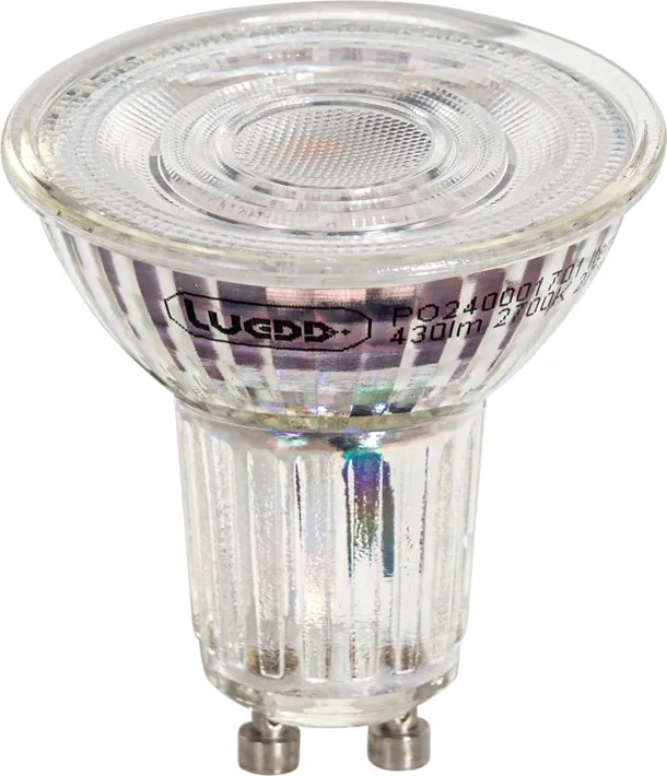 Set de 5 becuri LED GU10 50mm, dimabile, clare, 4.9W 430 lm 2700K