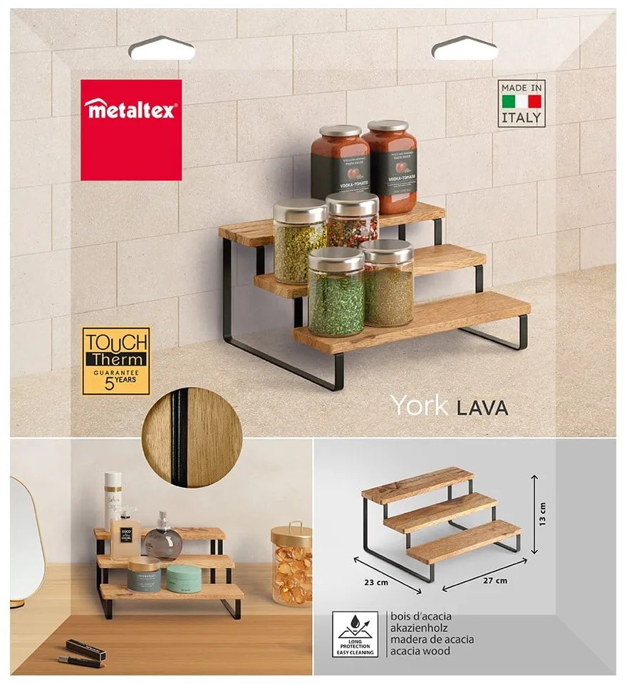 Organizator pentru mirodenii din lemn York – Metaltex