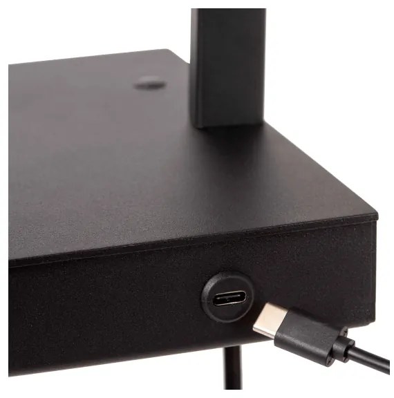 Lampă dimabilă de masă Lucide 30295/01/30 GREGORY 1xE27/60W/230V USB negru