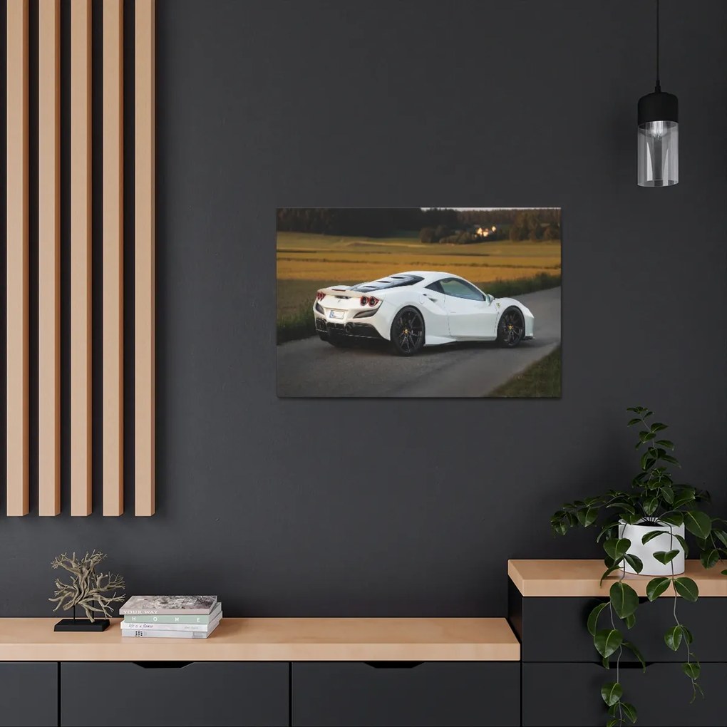 Tablou Canvas White Ferrari 120x80 cm