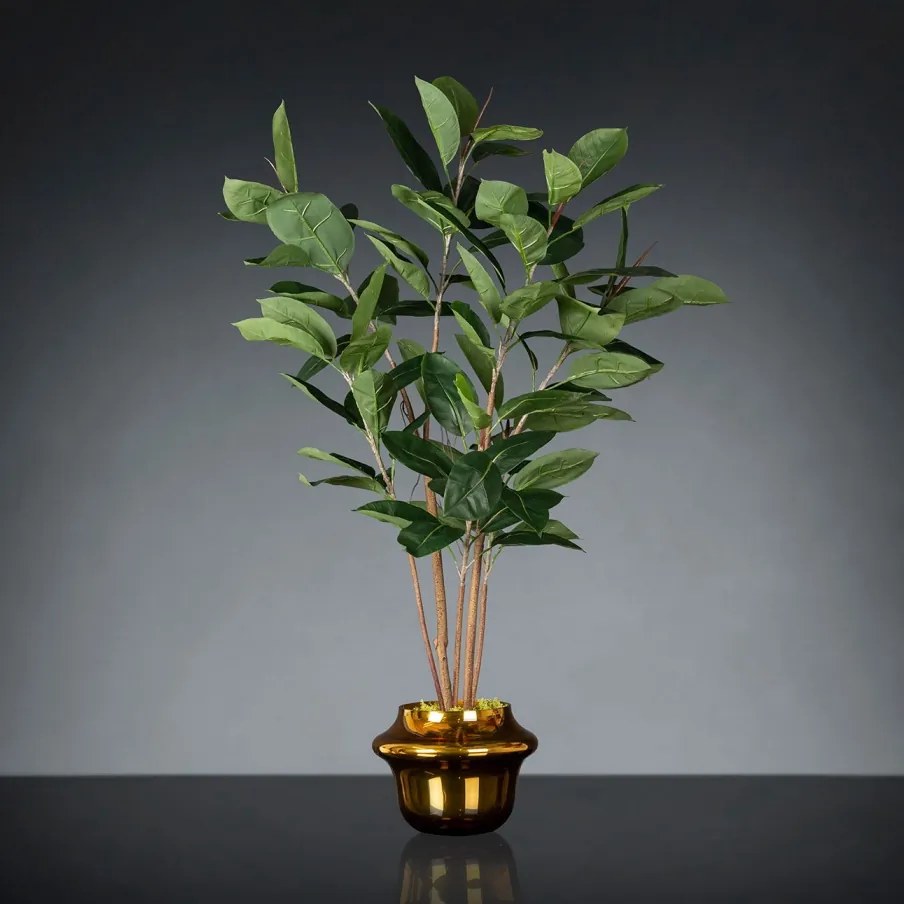 Aranjament floral mare decor festiv design LUX GOLD ATOLLO FICUS H-118cm