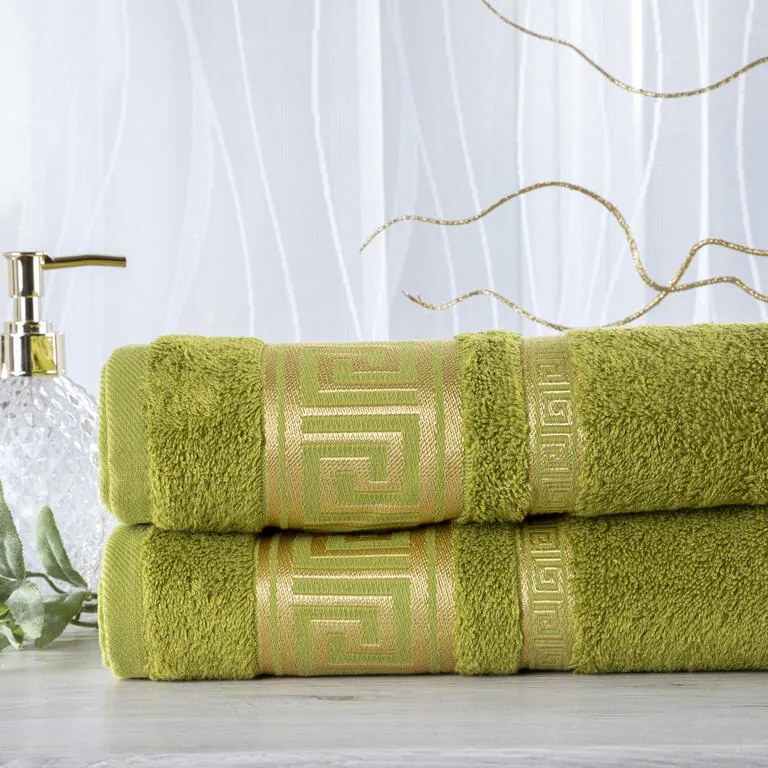Set de 2 prosoape bambus ROMA verde, 50 x 100 cm