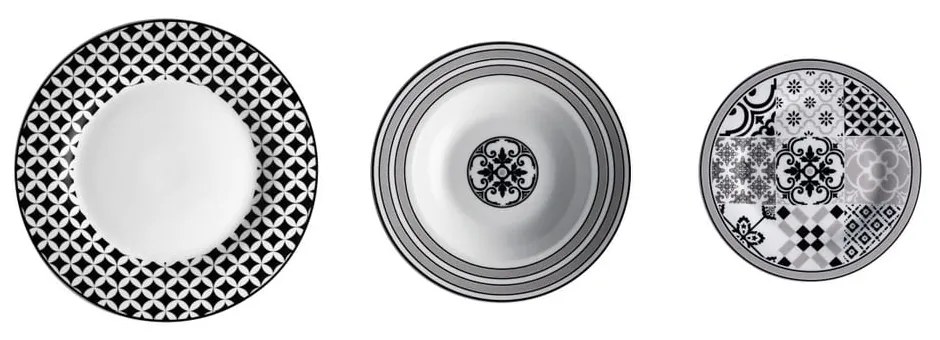 Set veselă din porțelan 18 farfurii Brandani Alhambra