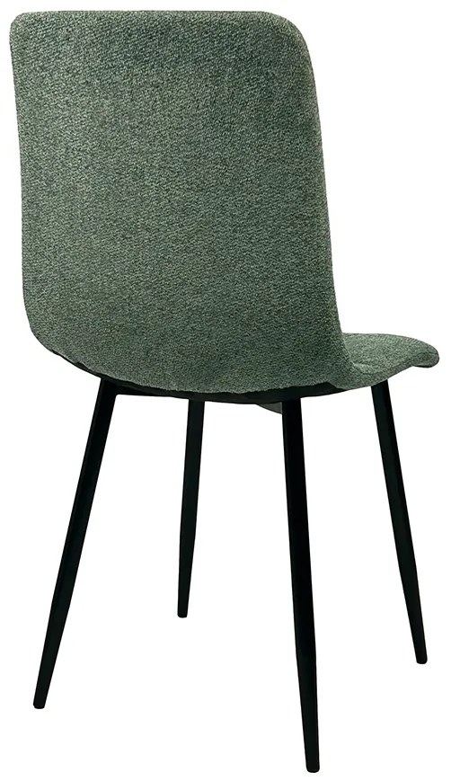 Scaun de sufragerie verde NAOMI BORG cu picioare negre