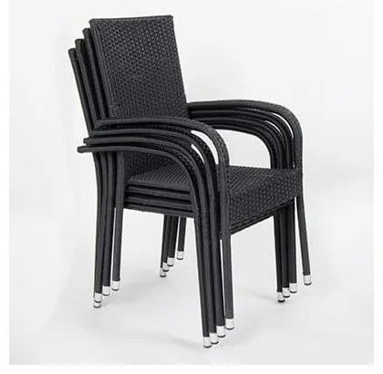 Scaun de grădină din ratan artificial negru Paris - Bonami Essentials