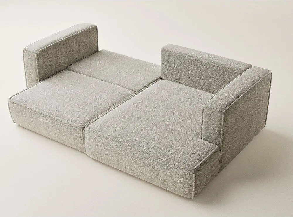 Colțar bej extensibil/cu spațiu de depozitare cu tapițerie din chenille (cu colț pe partea dreaptă/cu șezlong) Velto – Maison de Rêve