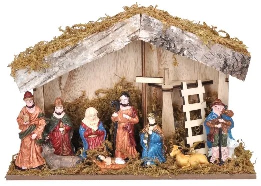 Decorațiune LED de Crăciun Solight 1V276 LED/2xAA/alb cald Scena Nașterii