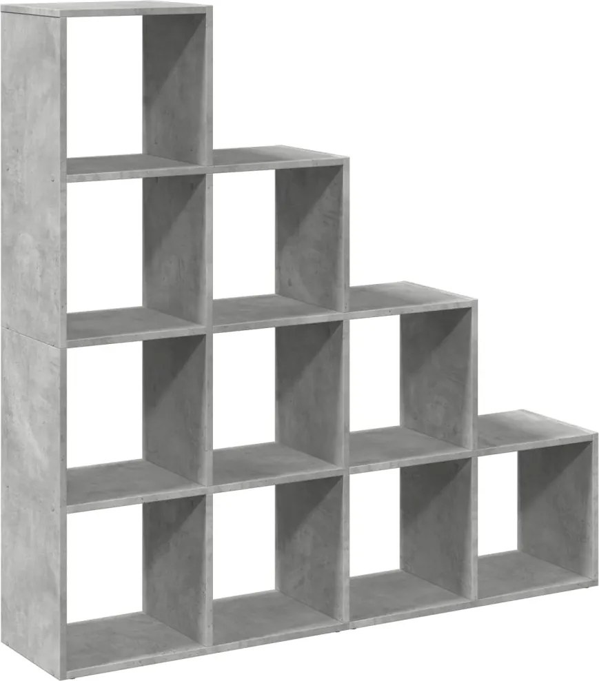 vidaXL Bibliotecă/separator cameră gri beton 131,5x29x131,5 cm lemn