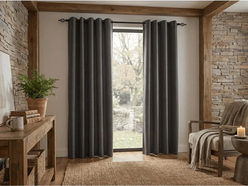 Draperie opaca DUNES VELVET 140x250 cm, gri inchis Agatat: Rejansa