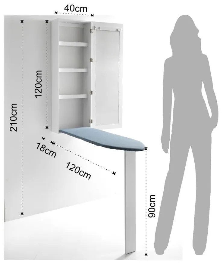 Masă de călcat cu oglindă Tomasucci Pratiko