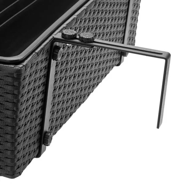 Deuba Ghiveci Polyrattan negru 2 buc