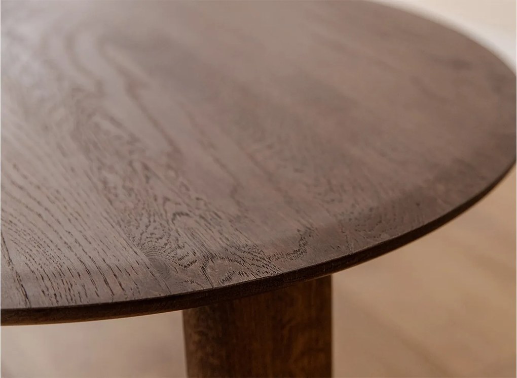 Măsuță lemn masiv nuc rotundă Monte finisaj Ø71×34 cm