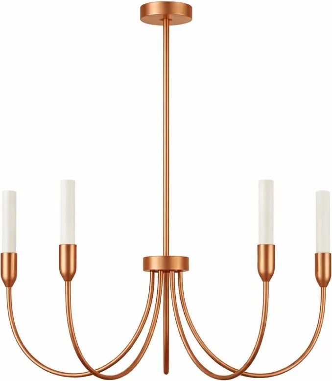 Candelabru cu 5 brate AUGUSTINE cupru/alb