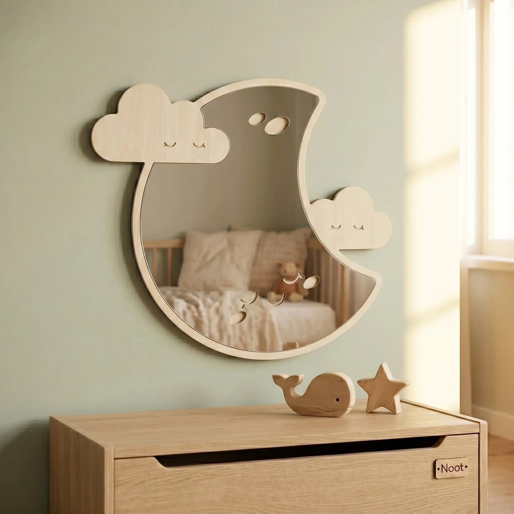 Oglindă Decorativă din Lemn pentru Camera Copilului | Over the Moon