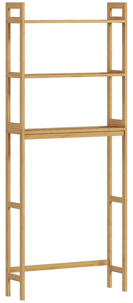 kleankin Raft din bambus pentru depozitare deasupra toaletei, Org | Aosom Romania