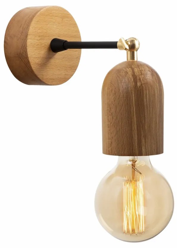 Aplica de Perete din Lemn Datca - N-934, Soclu E27, Max. 40W, Culoare Lemn Natural