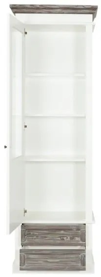 Vitrina Cabana Alb Si Antracite, Stanga, 67.5 Cm