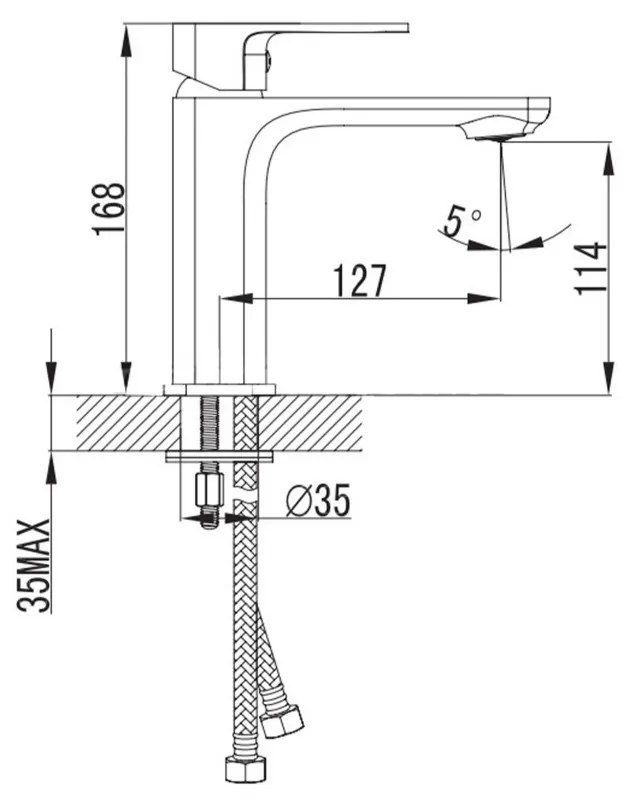 Baterie lavoar Cosmo, monocomandă
