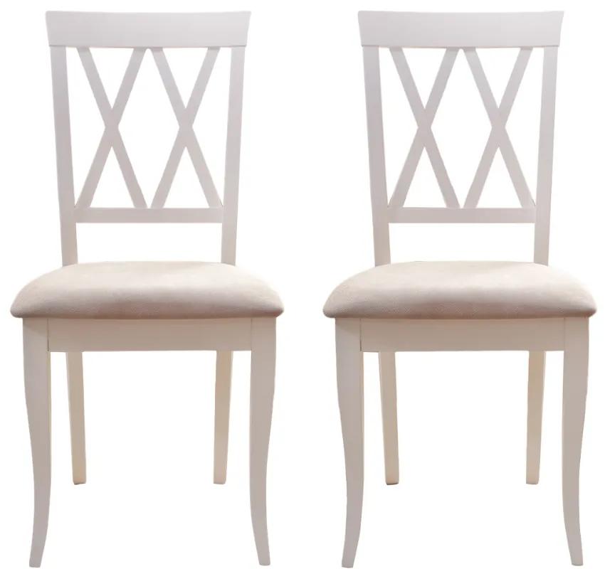 Set 2 scaune dining din lemn de fag Venetia, Alb/Solo 22