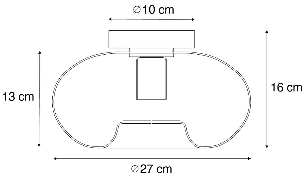 Plafonieră inteligentă aurie cu sticlă incl. Wifi P45 - Ayesha