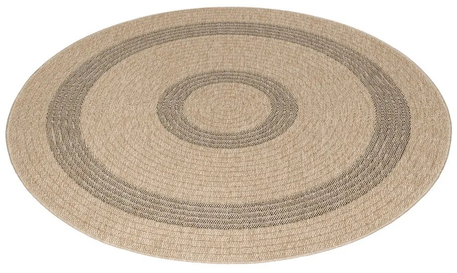 Covor de exterior negru/bej rotund ø 80 cm Comilla – Ayyildiz Carpets