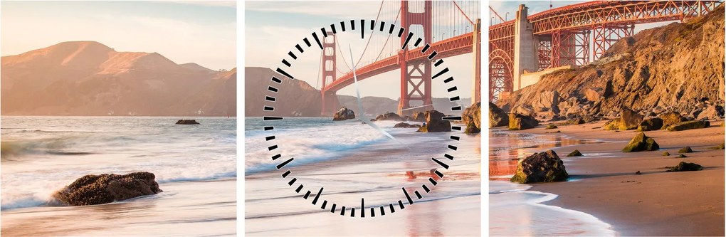 Tablou - Golden Gate Bridge (cu ceas) (90x30 cm)
