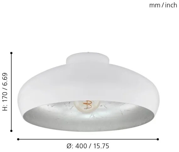 Plafonieră Eglo 94548 MOGANO 1xE27/60W/230V