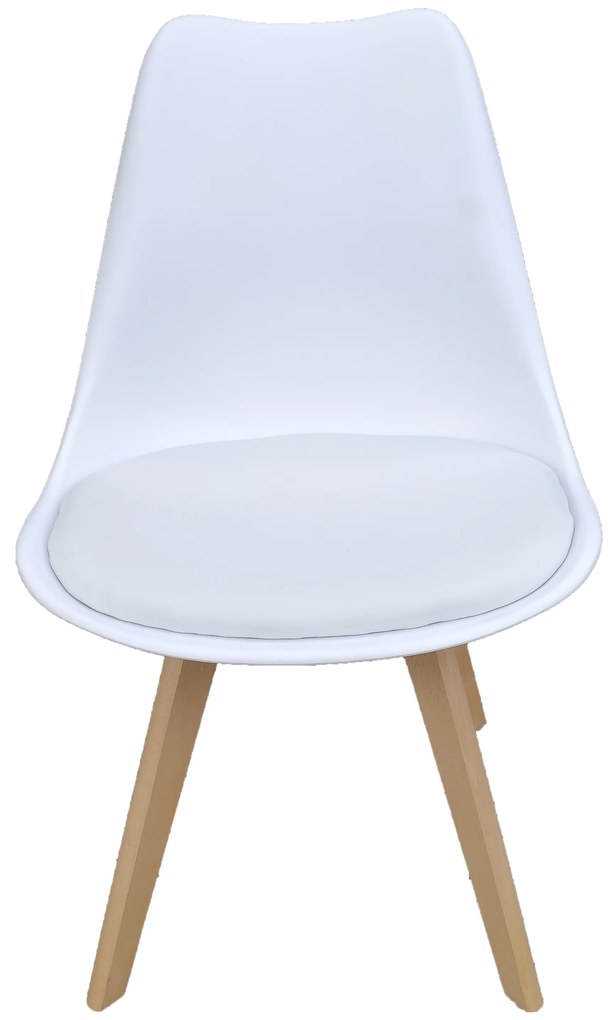 Scaune de sufragerie 4buc albe, stil scandinav Basic