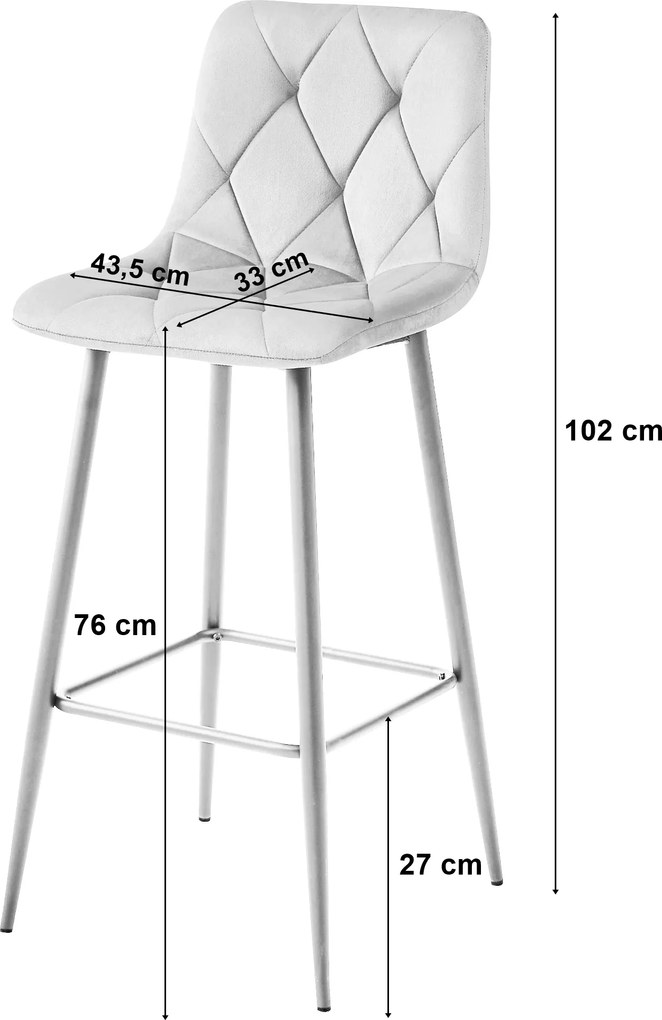 Scaun de bar NADO VELVET roz inchis, cu picioare in decor de stejar
