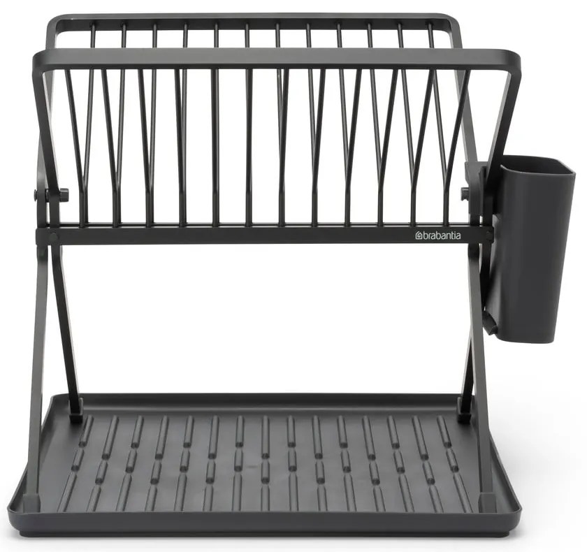 Scurgător de vase gri închis cu două nivele din metal 37x33 cm – Brabantia