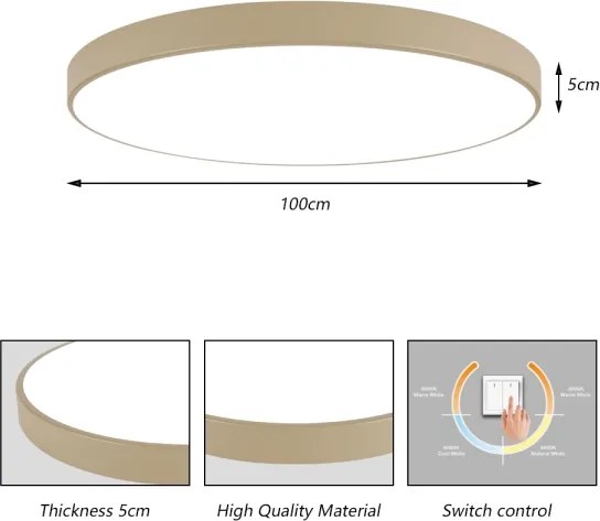 Brilagi-LED Plafonieră POOL LED/128W/230V 3000/4500/6000K diam. 100 cm bej