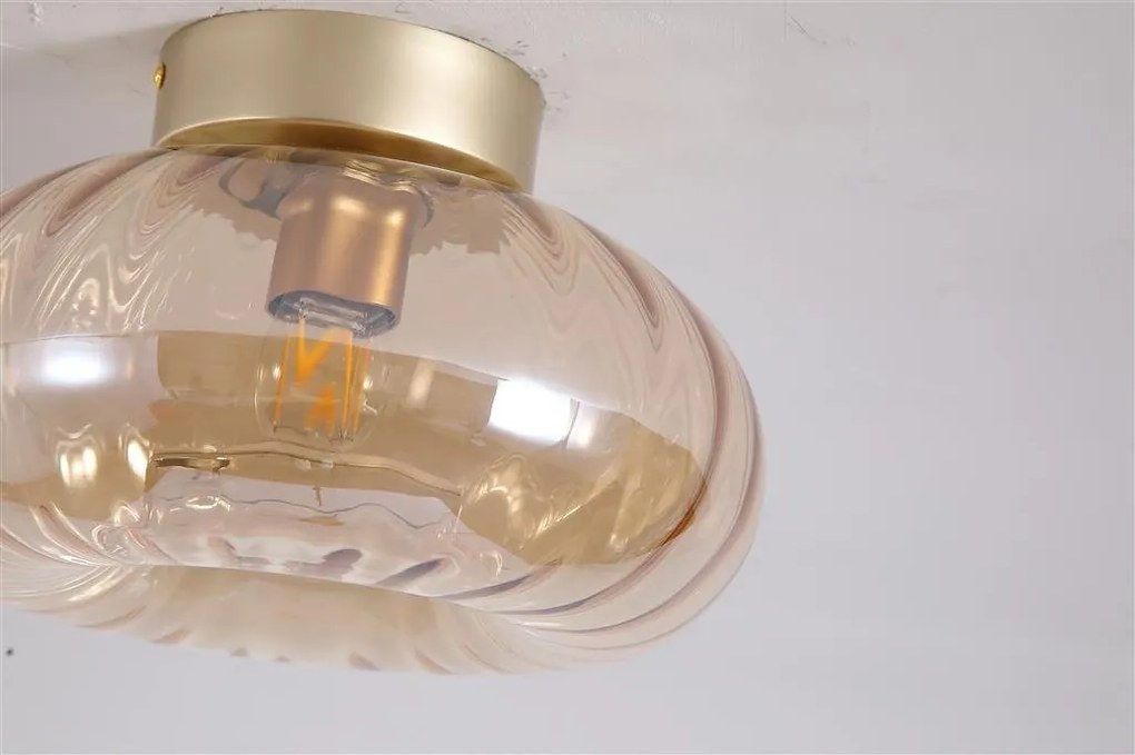 Plafoniera metal auriu sticla chihlimbar Celestial