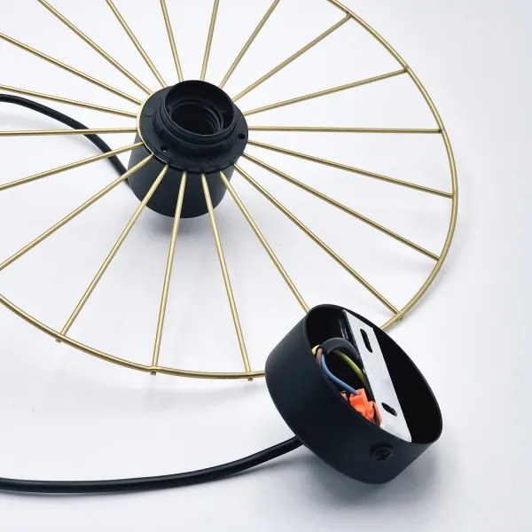 Lustră pe cablu MONTANA 1xE27/15W/230V d. 30 cm auriu/negru