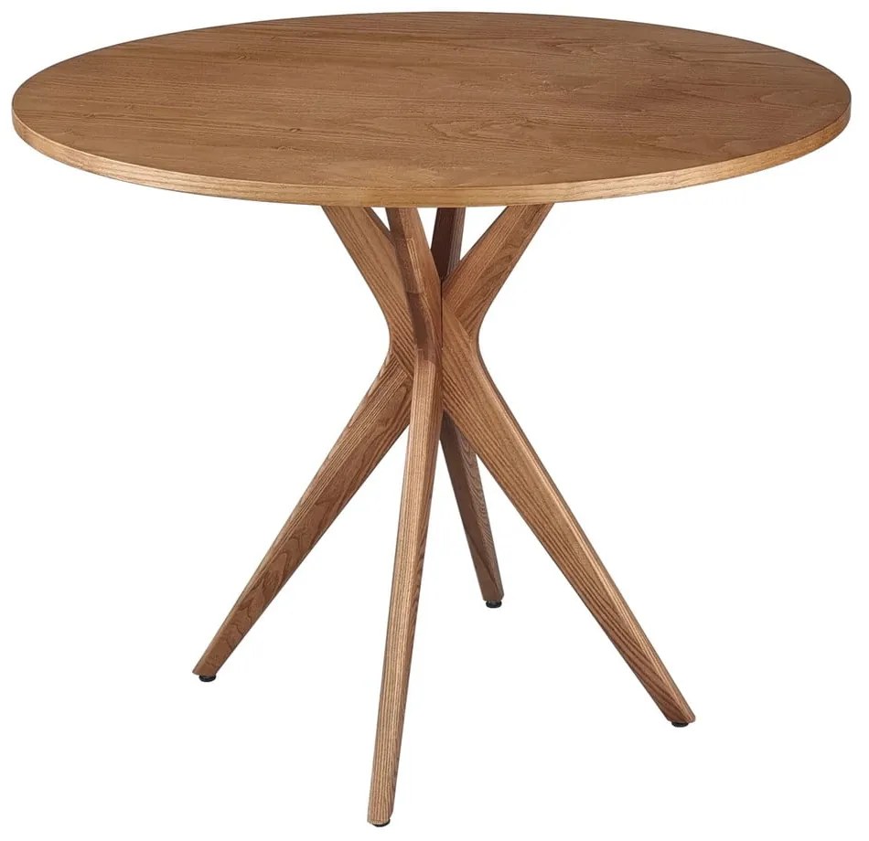 Masă de dining rotundă cu blat cu aspect de lemn de frasin ø 70 cm Jubi – Ragaba