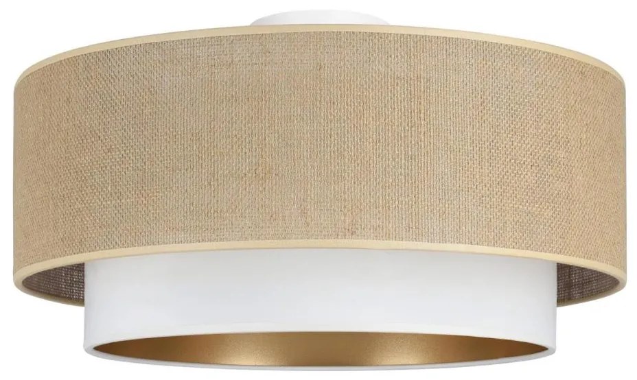 Plafonier SARTA 1xE27/60W/230V Ø 45 cm alb/iută