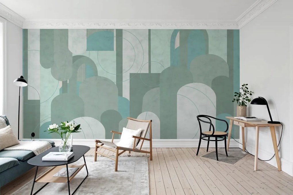 Fototapet, Lovely Arches, Green, Rebel Walls