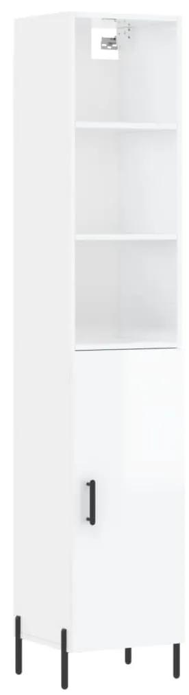3189655 vidaXL Dulap înalt, alb extralucios, 34,5x34x180 cm, lemn prelucrat