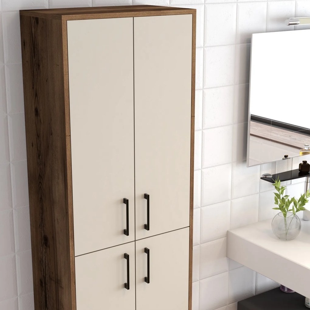 Dulap cu rafturi Berliner (Nuc + Crem). 1072515
