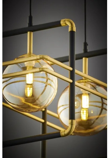 Lustră pe cablu Jupiter 2026 FIORI 2xG9/10W/230V negru/auriu/bej