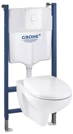 Set rezervor WC Grohe Solido 2 in 1 si clapeta alba Skate Air plus vas WC cu capac softclose