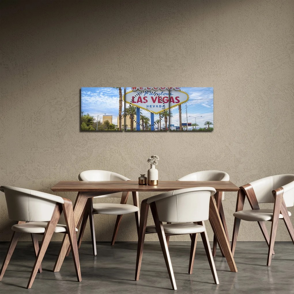 Tablou - Las Vegas (cu ceas) (90x30 cm)