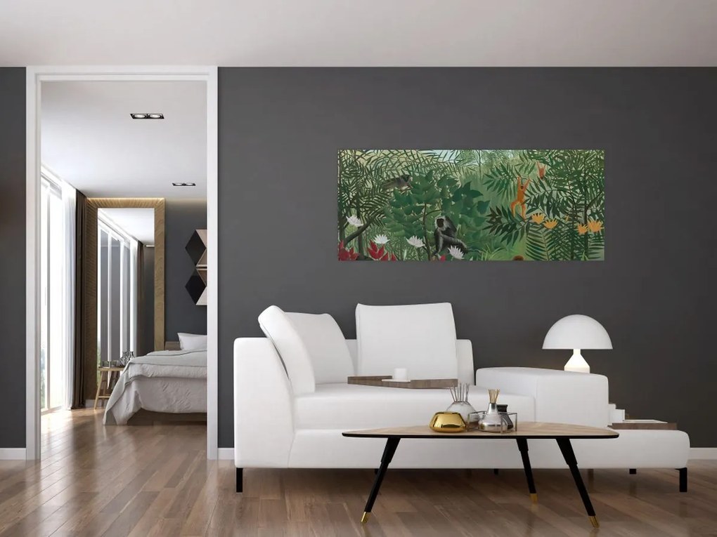 Tablou - Henri Rousseau, Tropical Forest with Monkeys, reproducere (120x50 cm)