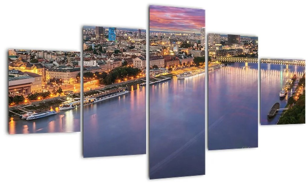 Tablou cu orașul Bratislava cu râu (125x70 cm), în 40 de alte dimensiuni noi