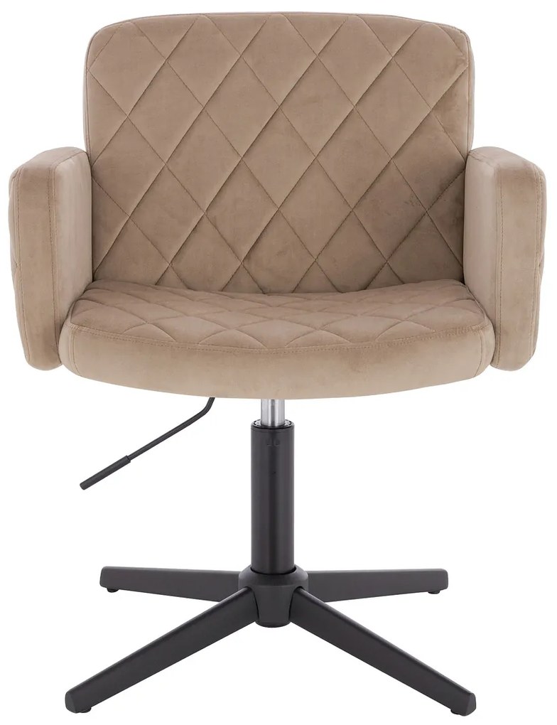 HR802CROSS Scaun Latte din Catifea cu Bază Neagră
