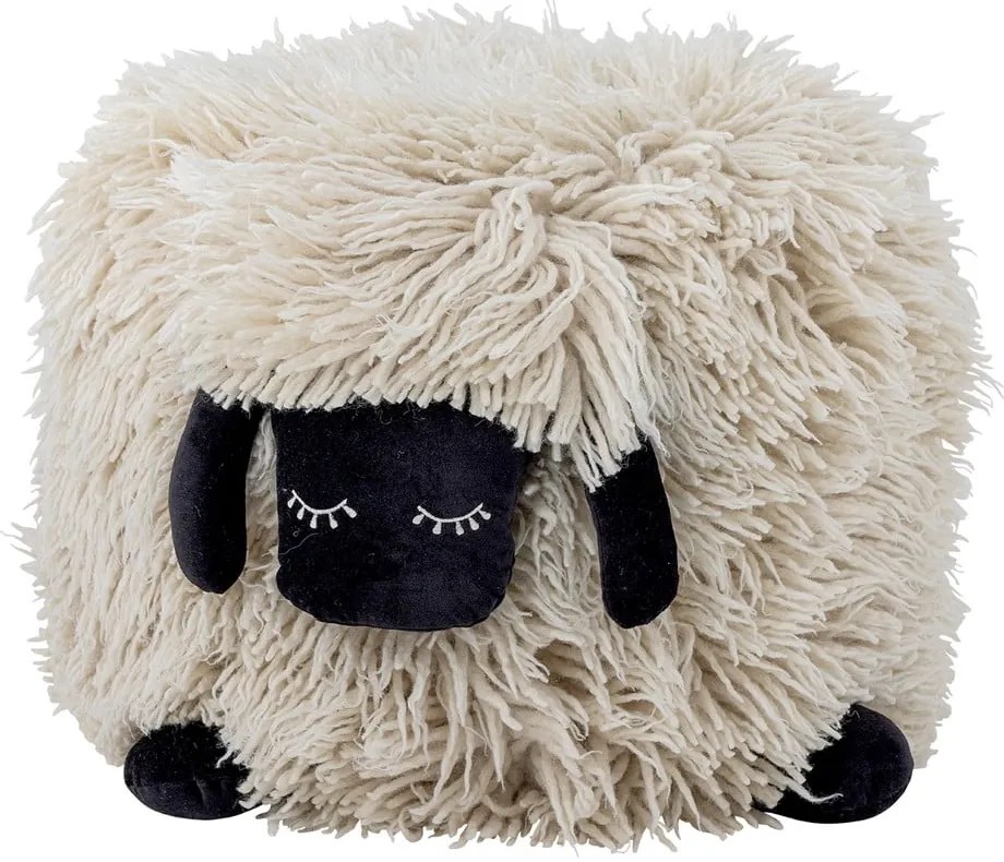 Fotoliu puf pentru copii crem cu tapițerie din lână Dolly – Bloomingville Mini