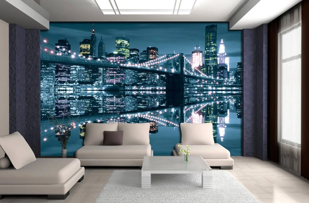 Fototapet - New York Bridge noaptea (152,5x104 cm)