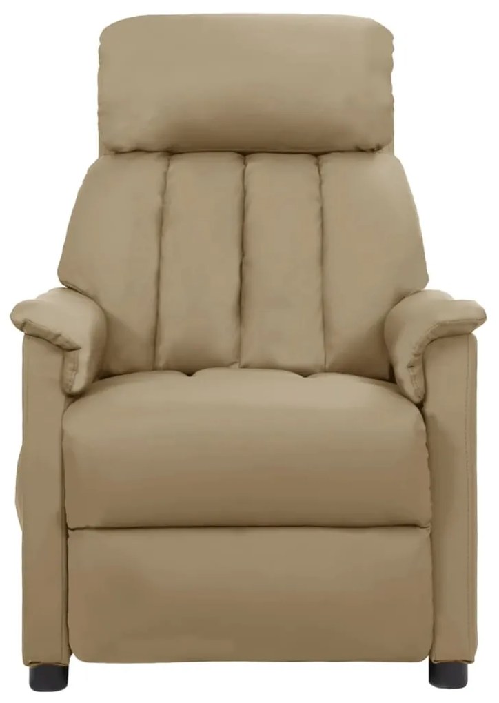 338852 vidaXL Fotoliu rabatabil, cappuccino, piele ecologică